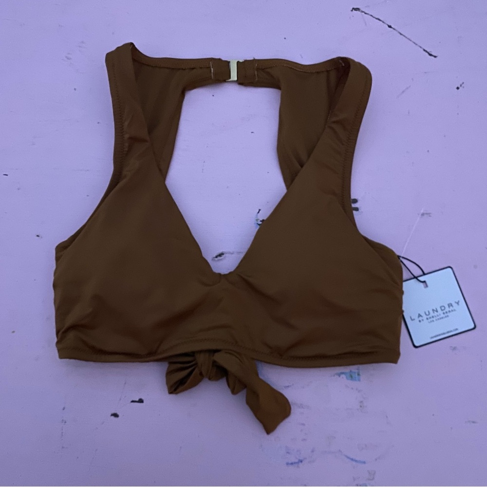 NWT Laundry Shelli Segal Dark Brown Bikini Swimsuit Top Only Underwire no size
